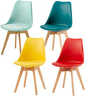 Set di sedie da pranzo EGGREE, 4 sedie, Giallo/Rosso/Verde, plastica, per ufficio