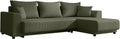Divano letto Vente-unique, NESSARO, 240 × 149 × 80 cm, Verde/Kaki, velluto, per soggiorno