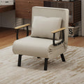Divano letto Fabulcozy, 60 × 64,5 × 78,5 cm, 187 × 60 × 25 cm, Beige, 3 in 1, trasformabile, regolabile, con braccioli, legno, metallo