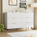 MOTUZP Cassettiera, 6 cassetti, 120 cm, Bianco, legno, per soggiorno e camera da letto