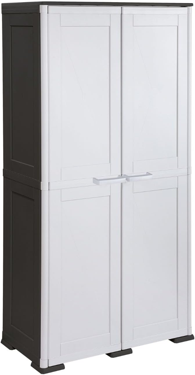 Armadio MA MAISON, 79 × 43 × 164 cm, 2 ante, Grigio/Nero, plastica