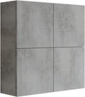 Mobile a muro Mama Store, 71 cm, Grigio, 4 ante