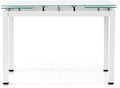 Tavolo allungabile KONTE.DESIGN, 110 × 70 × 76 cm, Bianco, metallo, vetro, per sala da pranzo e cucina