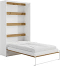 Letto a parete Vente-unique, RAPILI, 120 × 200 cm, Bianco/Naturale, apertura verticale, per camera da letto