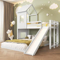 Letto a soppalco Rtopsu, 90 × 200 cm, 140 × 200 cm, Bianco, con rete a doghe, legno, materasso non incluso, per camera da letto