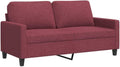 vidaXL Divano, 2 posti, Rosso, 140 cm, tessuto, per soggiorno
