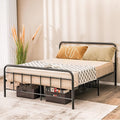 COSTWAY Struttura letto, 200 × 160 cm, 200 × 140 cm, acciaio, metallo, con testiera, con pediera, per camera da letto