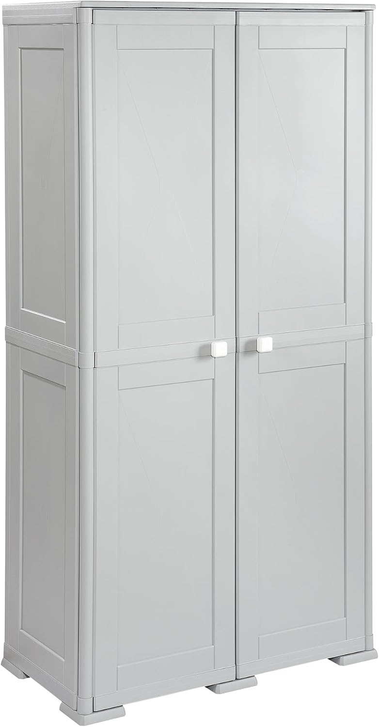 Armadio Tontarelli, 79X43XH164CM, Grigio, plastica, portascope