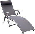 Lettino prendisole Outsunny, 137 × 63,5 × 100,5cm, Grigio, con cuscino, pieghevole, metallo, per giardino e terrazzo